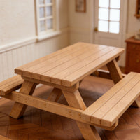 Miniature Wooden Dollhouse Table and Chair Set for Play Scenes