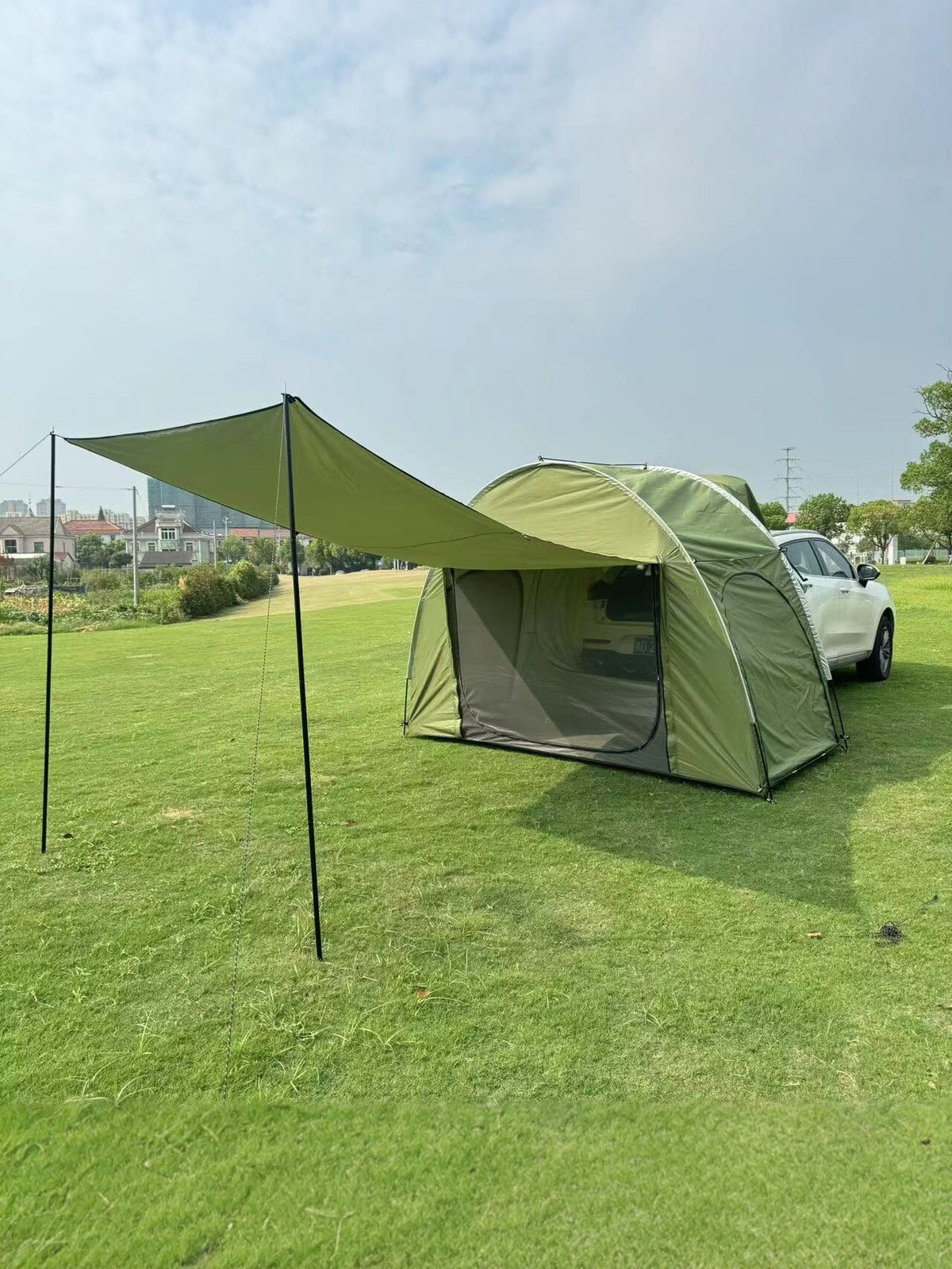 SUV Tailgate Tent with Awning, Oxford Cloth, Quick Setup for Outdoor Camping