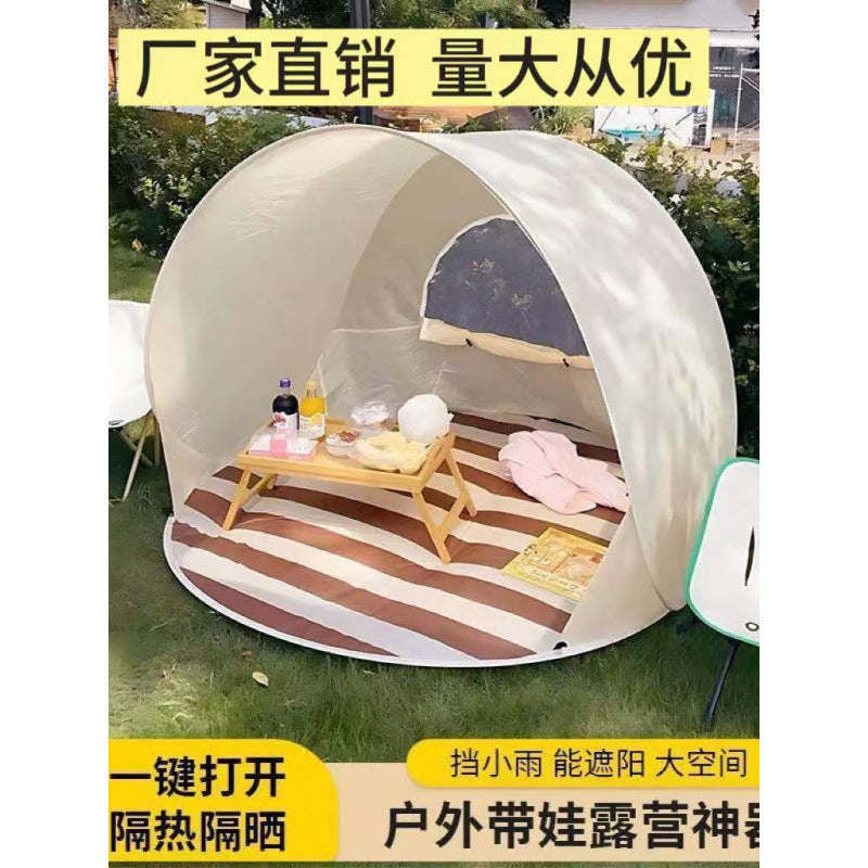 Pop-Up Beach Tent with UV Protection, Large Space for Family Outdoor Camping & Picnic