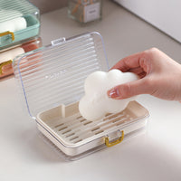 Portable Soap Dish with Lid and Drain for Travel and Home Use