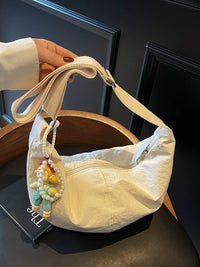 Women's Canvas Dumpling Bag, Large Capacity Lightweight Crossbody Shoulder Bag for Casual, Sport, and School