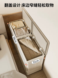 Narrow Bedside Storage Cabinet with Wheels, Slim Gap Organizer for Bedroom, Plastic End Table Storage Bin