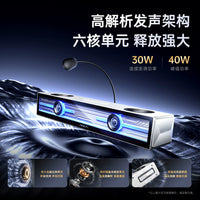 AULA GS8 Gaming Desktop Speakers with USB Wired & Bluetooth Connectivity, Detachable Microphone
