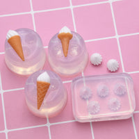 Miniature Ice Cream Cone & Cream Head Silicone Mold for Dollhouse DIY Crafts