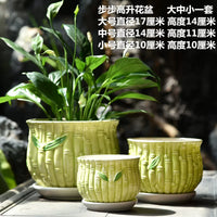 Large Ceramic Planter Pot with Tray for Orchids & Succulents, White Terracotta