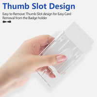 Clear Hard Plastic ID Card Holder for School, Bus, and Exhibition Badges