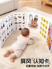 Baby Early Education Screen Book with Mirror Montessori Toy for Cognitive Training and Focus Development