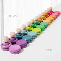 Kids Rainbow Stacking Ring Toss Game for Sensory Training and Indoor Play