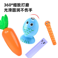 Kids Wooden Multifunctional Fishing & Whack-A-Mole Educational Toy for Hand-Eye Coordination