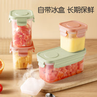 Baby Food Storage Container with Scale, Microwaveable, Portable Ice Tray, Fresh-keeping, Food-Grade Sealed Box