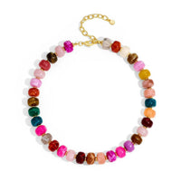 Exaggerated Colorful Resin Acrylic Beaded Choker Necklace for Women