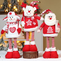 Christmas Retractable Plush Doll Ornament - Santa, Snowman, Reindeer