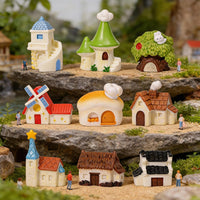 Miniature Landscape Moss Micro-World Castle Figurines for DIY Garden Decor