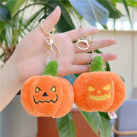 Halloween Pumpkin Ghost Plush Keychain Backpack Charm