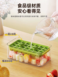 Food-Grade Press-Type Ice Cube Tray Set with Storage Box and Scoop