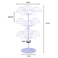 3-Tier Countertop Rotating Hat Display Stand for Baseball Caps and Knitted Hats