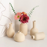 Nordic Ceramic Mini Vase with Artificial Plant Decor for Home Living Room Tabletop