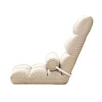 Lazy Sofa Bed Backrest Chair Tatami Single Small Sofa with Adjustable Backrest and Lumbar Pillow