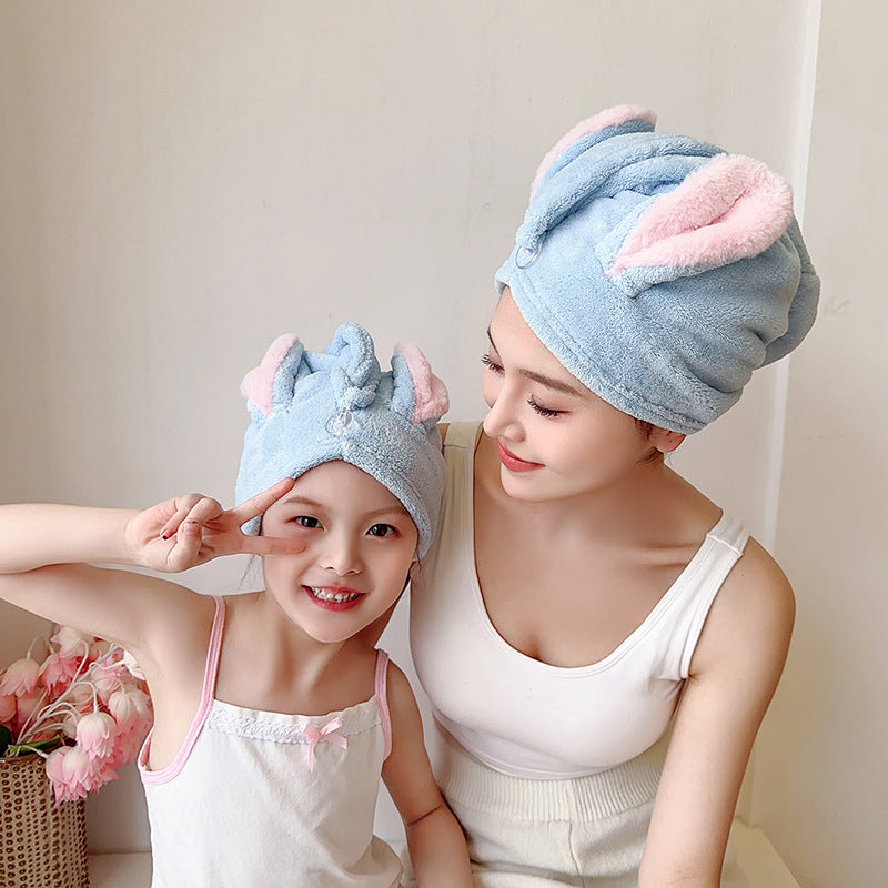 Coral Fleece Quick Dry Hair Towel Wrap for Adults and Kids