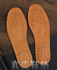Genuine Leather Insoles for Men and Women - Breathable, Sweat-Absorbent, Odor-Resistant, Durable