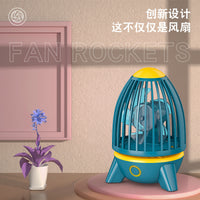Rocket Model Handheld Mini Fan USB Rechargeable for Kids & Students