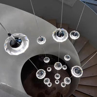 Modern Luxury Crystal Star Pendant Light for Bedroom Bedside Staircase Entryway
