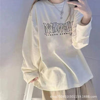 Women's Long Sleeve T-Shirt Round Neck Base Layer Top with Unique Design