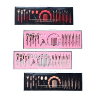 23-Piece Diamond-Embellished Makeup Brush Set with Storage Bucket, Headband, and Eyelash Curler