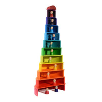 Large German Rainbow Stacking Blocks 12-Color Arch Building Toy