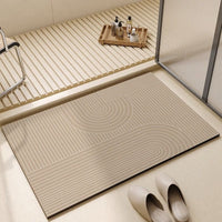 Japanese Style Diatomaceous Earth Bath Mat Quick Dry Non-Slip Absorbent Floor Mat for Bathroom Entryway