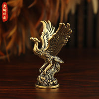 Vintage Brass Phoenix Figurine for Micro Landscape & Home Decor