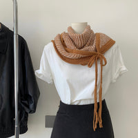 Japanese Style Tasseled Triangle Scarf Shawl for Women - Winter Neck Warmer