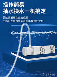Aquarium Internal Filter Pump 3-in-1 Submersible Water Pump for Fish Tank Circulation, Oxygenation, and Waste Removal