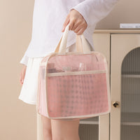 Mesh Toiletry Bag Breathable Quick-Dry Large Capacity Travel Storage Pouch with Handle for Swimming and Bathing