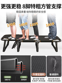 Portable Folding Cot for Office Nap, Outdoor Camping, and Lounging - Heavy-Duty Square Tube Frame with Head Support and Side Pocket