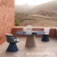 Outdoor Rattan Woven Patio Dining Set with Swivel Chairs for Garden Balcony