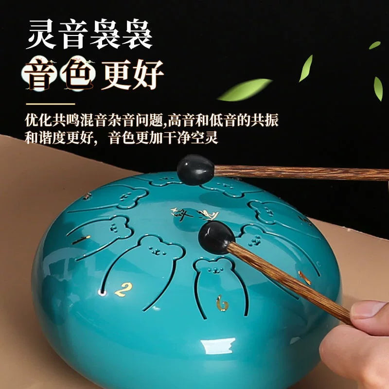 Steel Tongue Drum Percussion Instrument for Beginners, 6/8/10/12-inch Handpan