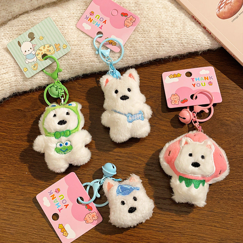 West Highland White Terrier Puppy Plush Keychain Charm