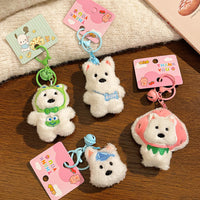 West Highland White Terrier Puppy Plush Keychain Charm