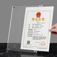 A4 Acrylic Document Frame for Business Licenses & Certificates, Wall Mount or Desktop Display