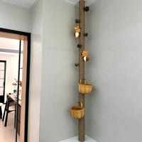 Decorative Rope Kit for Concealing Pipes with Squirrel & Pinecone Ornaments