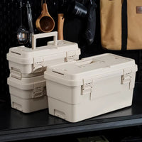 Portable Outdoor Camping Storage Box with Dividers for Tools and Gear