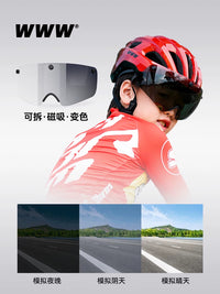 WWW Kids' Cycling Helmet with Magnetic Photochromic Goggles for 2-8 Year Olds