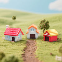 Miniature Farmhouse Cottage Resin Ornaments for DIY Micro Landscape Decor