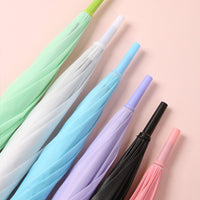 Transparent Semi-Automatic Long Handle Umbrella for Men and Women