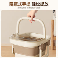 Foldable Foot Spa Basin with Massage Rollers, Portable Deep Foot Bath for Home and Dormitory Use