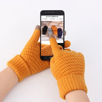 Unisex Touchscreen Winter Cycling Gloves - Warm, Windproof, Thickened Knit with Pineapple Texture
