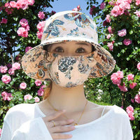 Women's Foldable UV Protection Sun Hat with Face Mask for Outdoor Activities