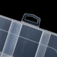 12-Grid Clear PP Storage Box with Adjustable Dividers for Small Parts and Accessories