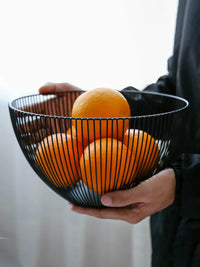 Nordic Style Iron Fruit Basket with Drainage for Kitchen and Living Room
